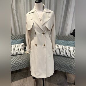 Old Navy Cream Double-Breasted Trench Coat